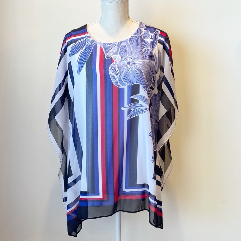 Peter Nygard Batwing Chiffon Top Size M